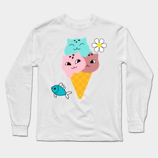 IceCream Cat`s Long Sleeve T-Shirt